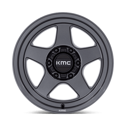 KMC KM728 LOBO Matte Anthracite off-road wheel for trucks, Jeeps, and SUVs, enhancing performance and style.