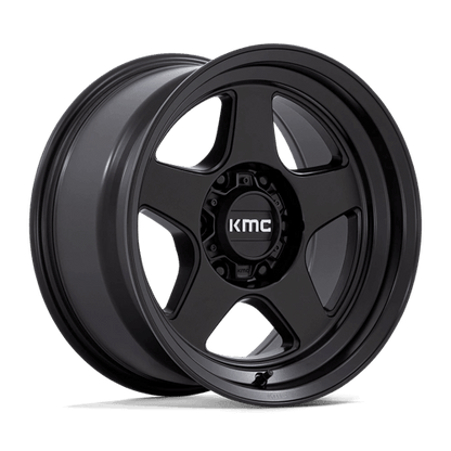 KMC KM728 LOBO Matte Black wheel showcasing rugged design and durability for off-road vehicles.