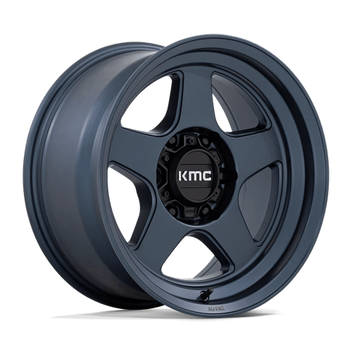 KMC KM728 LOBO Metallic Blue wheel showcasing rugged design and durability for trucks and SUVs.