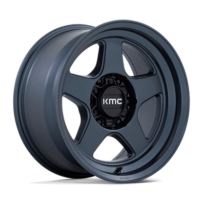 KMC KM728 LOBO Metallic Blue wheel showcasing rugged design and durability for trucks and SUVs.