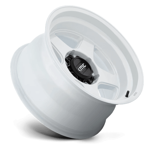 KMC KM728 LOBO Gloss White wheel showcasing rugged design and bold styling for off-road vehicles.