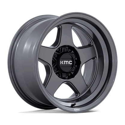 KMC KM728 LOBO Matte Anthracite wheel showcasing rugged design for off-road trucks and SUVs.
