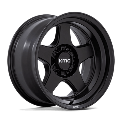 KMC KM728 LOBO Matte Black wheel designed for off-road vehicles, offering strength and aggressive styling.