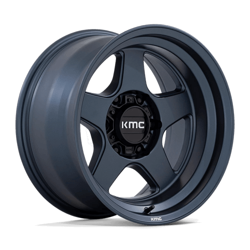 KMC KM728 LOBO Metallic Blue wheel showcasing rugged design and performance for trucks and SUVs.