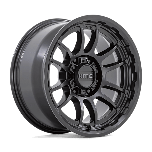 KMC KM727 WRATH Satin Black wheel showcasing bold design and off-road performance.