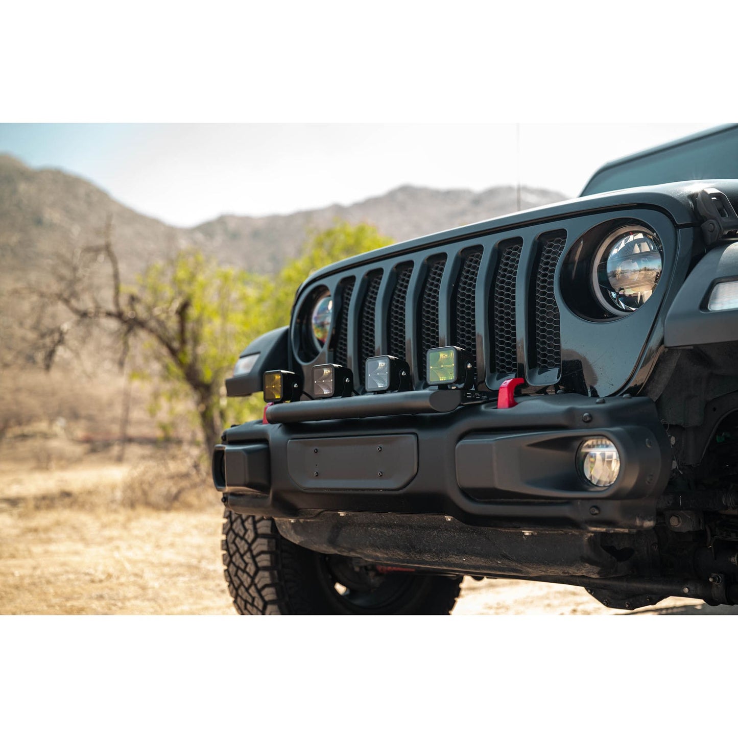 DV8 OFF-ROAD | 2018 2025 Wrangler JL Push Bar for Mopar Rubicon Steel Bumper  | LBJL-13