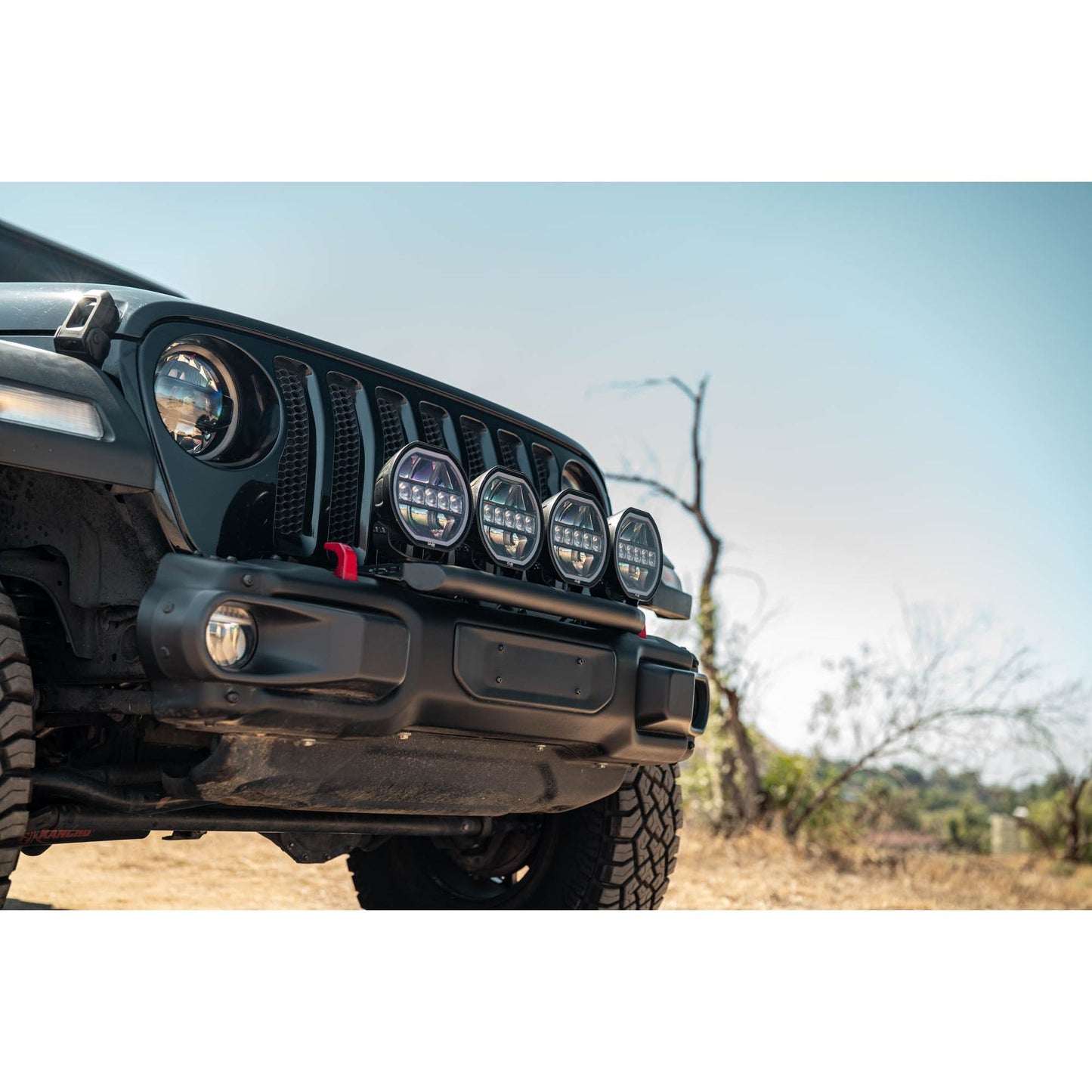 DV8 OFF-ROAD | 2018 2025 Wrangler JL Push Bar for Mopar Rubicon Steel Bumper  | LBJL-13