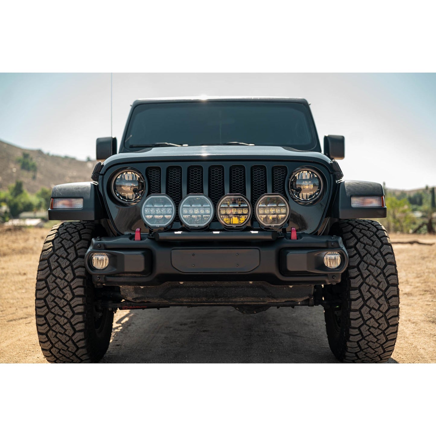 DV8 OFF-ROAD | 2018 2025 Wrangler JL Push Bar for Mopar Rubicon Steel Bumper  | LBJL-13