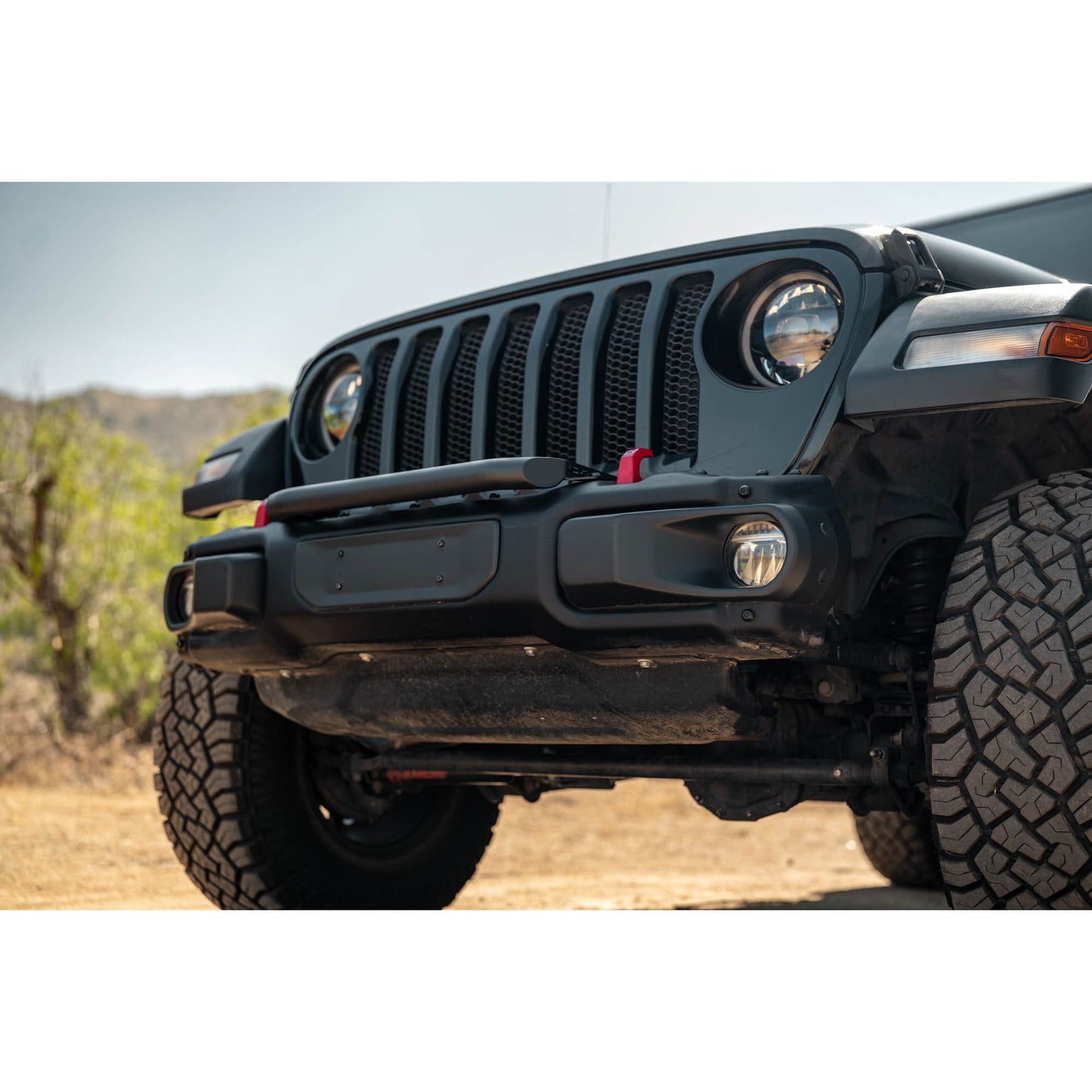 DV8 OFF-ROAD | 2018 2025 Wrangler JL Push Bar for Mopar Rubicon Steel Bumper  | LBJL-13