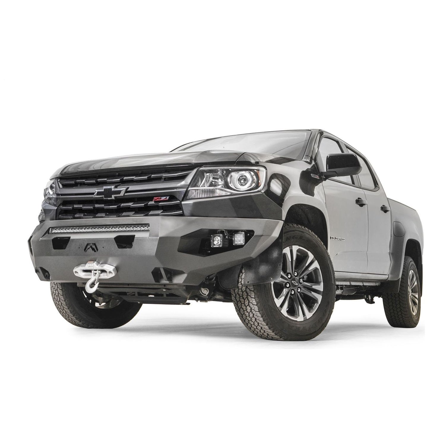 Fab Fours Matrix Front Bumper No Guard Black Powder Coat 131 lbs. Weight 15 in. Height 74 in. Width 25.5 in. Depth l CC21-X5151-1