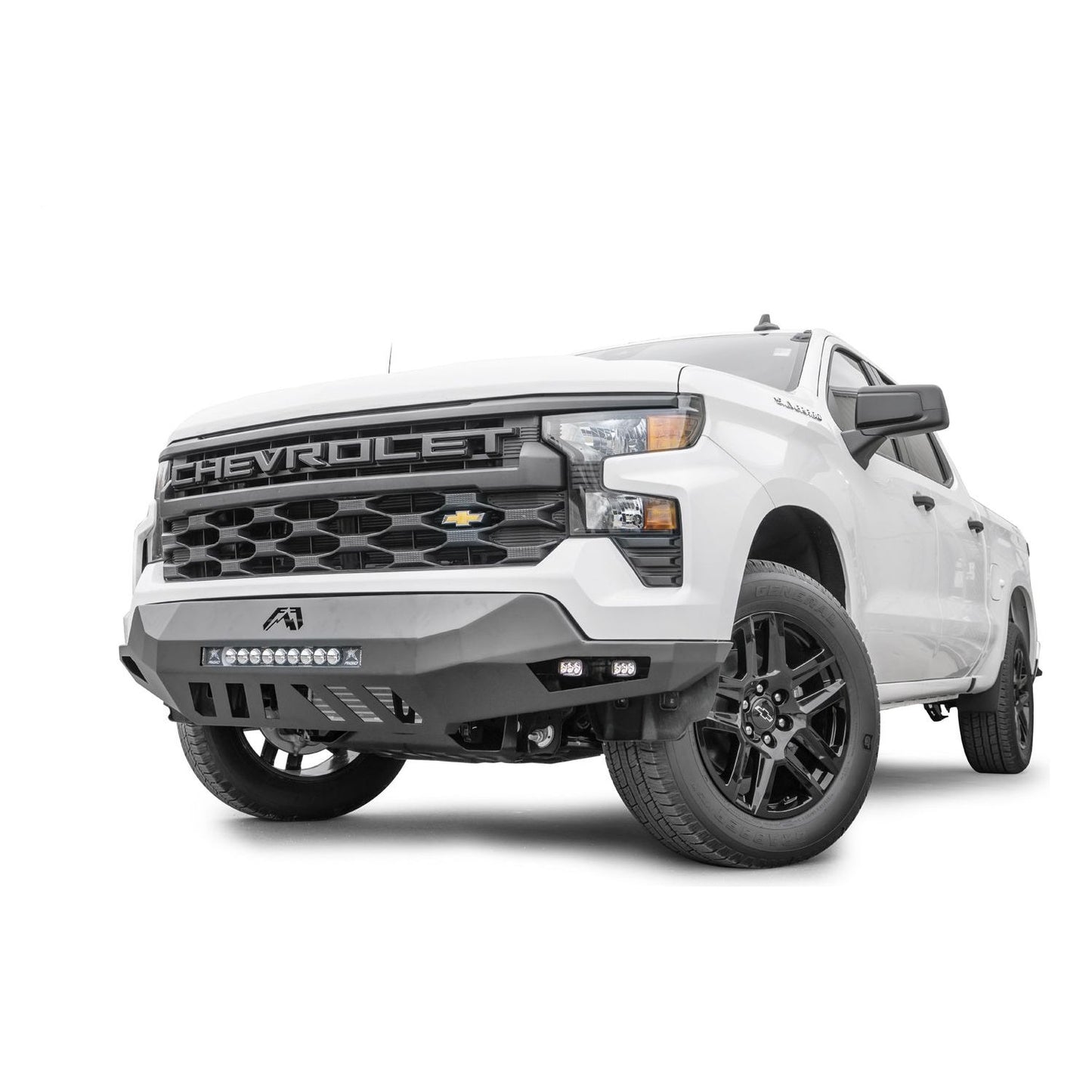 Fab Fours Vengeance Front Bumper 2 Stage Black Powder Coated Sensor Bumper w/No Guard l CS22-D5651-1