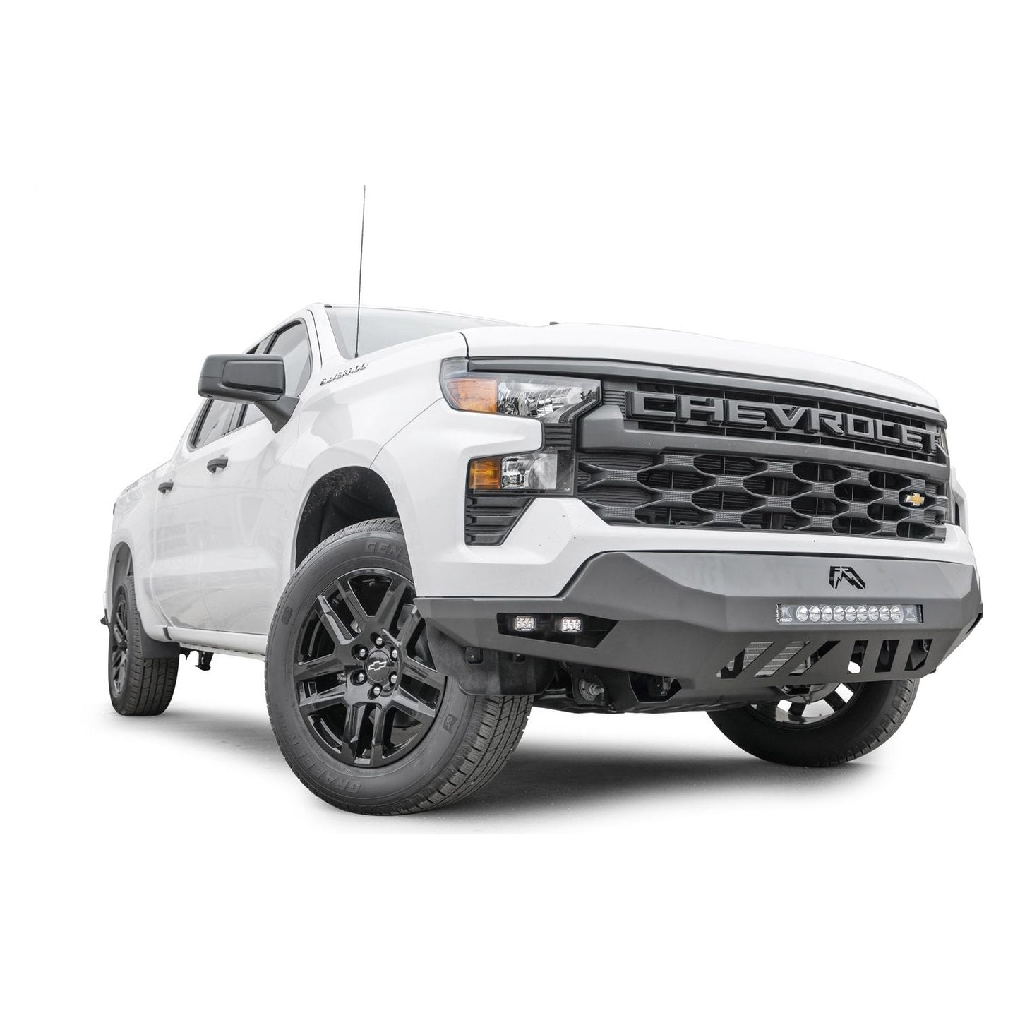 Fab Fours Vengeance Front Bumper 2 Stage Black Powder Coated Sensor Bumper w/No Guard l CS22-D5651-1