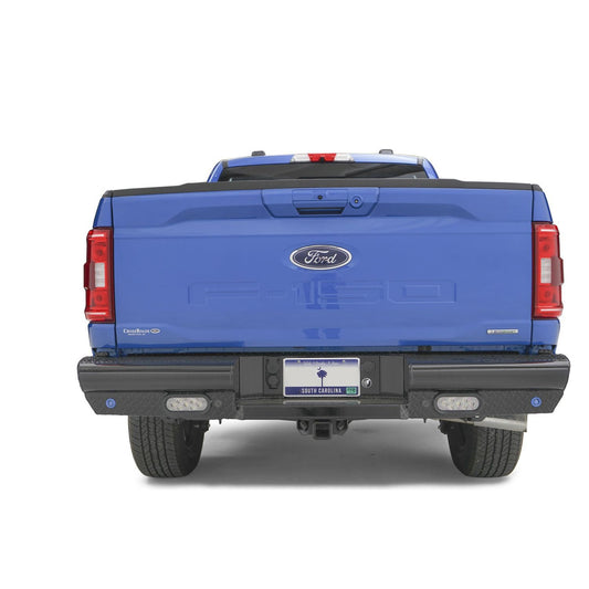 Fab Fours Black Steel Rear Bumper Sensor Compatible Incl. Reverse Lights 14 Gauge Steel Black Powder Coat 85 lbs. l FF21-T5050-1