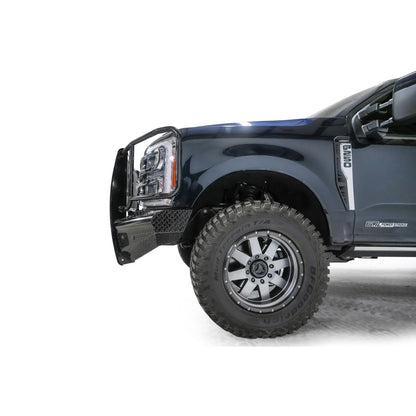 Fab Fours Black Steel Front Bumper w/Full Grill Guard Sensor Compatible Gloss Black l FS23-S5960-1