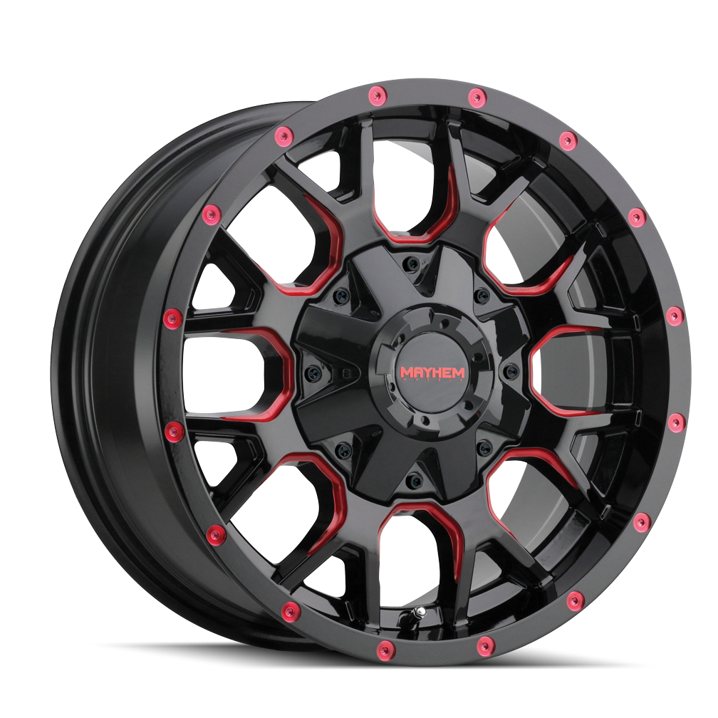 MAYHEM WARRIOR 8015 GLOSS BLACK MILLED PRISM RED