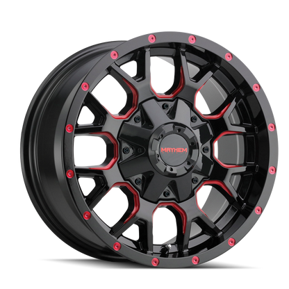 MAYHEM WARRIOR 8015 GLOSS BLACK MILLED PRISM RED