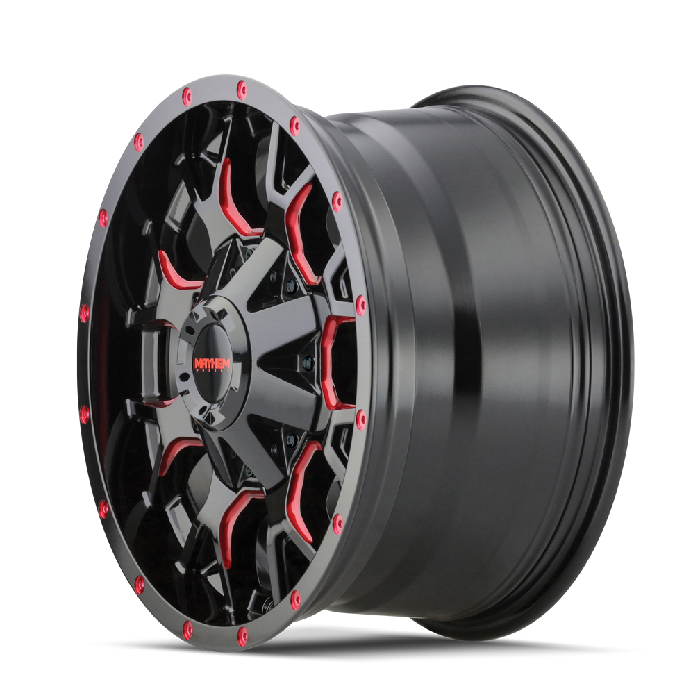 MAYHEM WARRIOR 8015 GLOSS BLACK MILLED PRISM RED