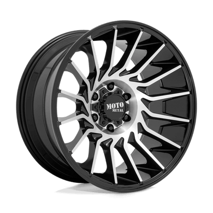 Moto Metal MO807 Gloss Black Machined off-road wheel showcasing aggressive styling and modern design.