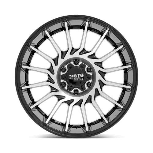 Moto Metal MO807 Gloss Black Machined wheel showcasing its rugged design and premium craftsmanship.