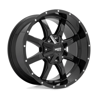 Moto Metal MO970 Gloss Black W/ Spot Milled Lip off-road wheel with bold styling and rugged performance.