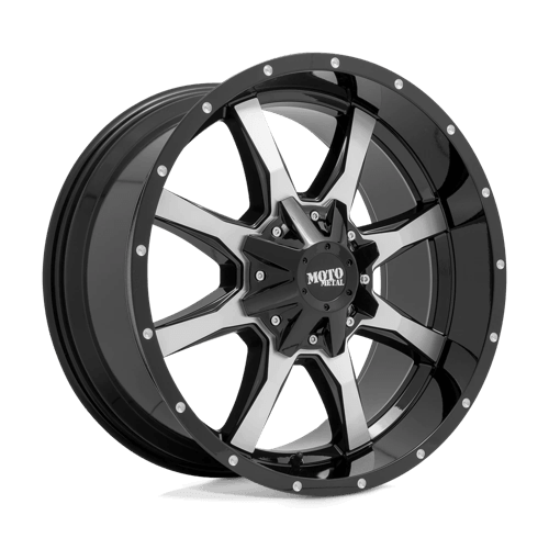 Moto Metal MO970 Gloss Black W/ Machined Face off-road wheel showcasing bold design and rugged performance.