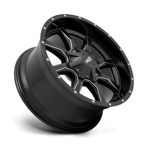 Moto Metal MO970 Semi Gloss Black Milled wheel showcasing its bold design and rugged performance.