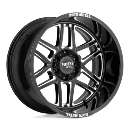 Moto Metal MO992 FOLSOM Gloss Black Milled wheel showcasing bold design and rugged style.