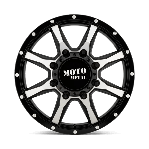 Moto Metal MO995 Gloss Black Machined wheel designed for aggressive truck styling and off-road performance.