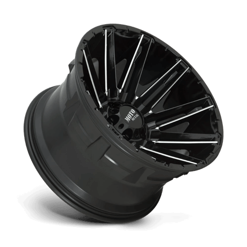 Moto Metal MO998 KRAKEN Gloss Black Milled wheel showcasing aggressive split-spoke design and modern styling.