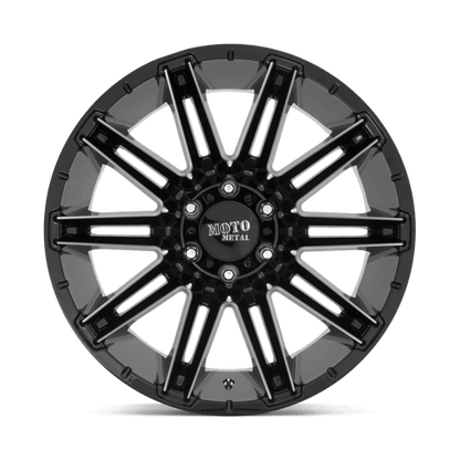Moto Metal MO998 KRAKEN Gloss Black Milled wheel showcasing its aggressive split-spoke design and durable finish.