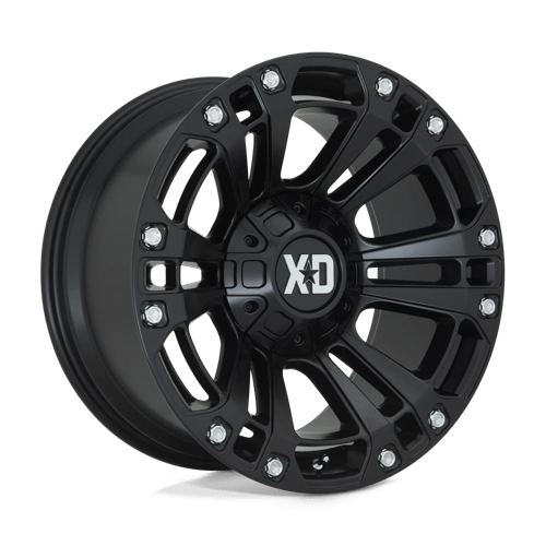 XD XD851 MONSTER 3 Satin Black wheel for trucks, Jeeps, and Broncos, designed for extreme off-road performance.