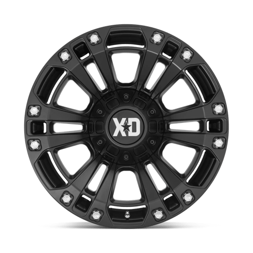 XD XD851 MONSTER 3 Satin Black wheel for trucks, Jeeps, and Broncos, featuring rugged design and bold styling.