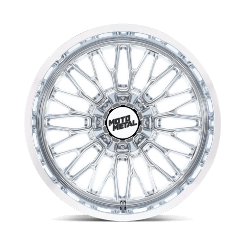 Moto Metal MO809 STINGER Chrome wheel with a multi-spoke design, perfect for trucks and SUVs.