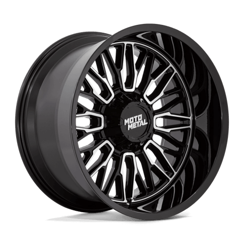 Moto Metal MO809 STINGER Gloss Black Machined wheel showcasing aggressive multi-spoke design and premium finish.