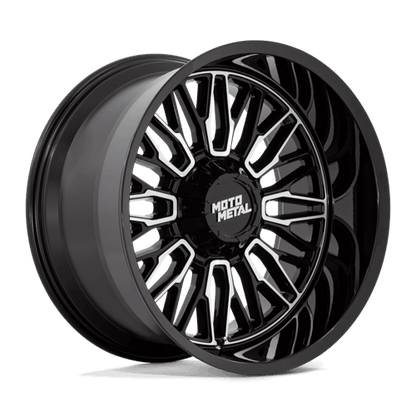 Moto Metal MO809 STINGER Gloss Black Machined wheel showcasing aggressive multi-spoke design and premium finish.