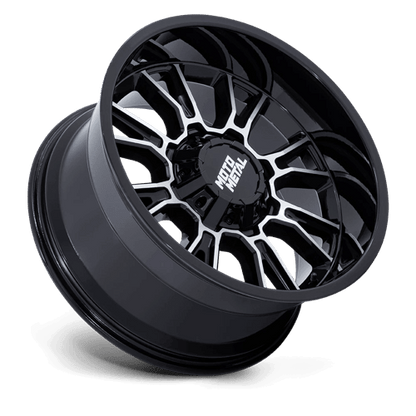 Moto Metal MO810 LEGACY Gloss Black Machined off-road wheel showcasing bold design and rugged construction.