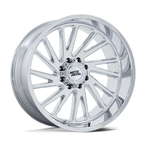 Moto Metal MO811 COMBAT Chrome wheel with a multi-spoke design, perfect for off-road trucks and SUVs.