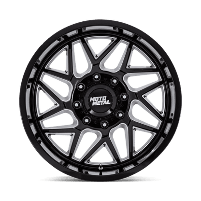 Moto Metal MO812 TURBINE Gloss Black Milled off-road wheel featuring a bold and aggressive design.