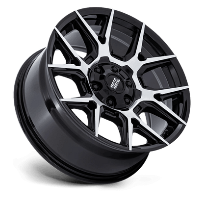 Moto Metal MO813 MASON Gloss Black W/ Machined Face wheel showcasing modern design and robust construction.