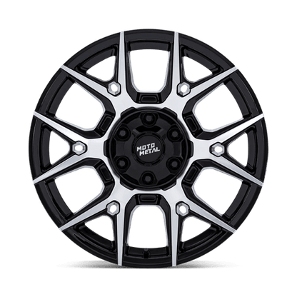 Moto Metal MO813 MASON Gloss Black W/ Machined Face wheel with robust split-spoke design and concave profile