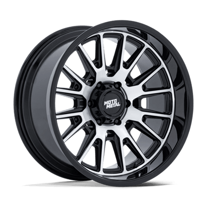 Moto Metal MO814 TEKTON Gloss Black W/ Machined Face - Aggressive style truck wheel for off-road performance.