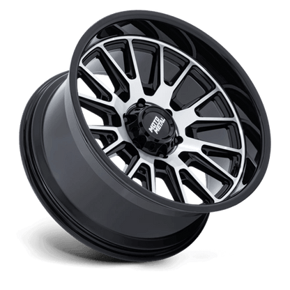 Moto Metal MO814 TEKTON Gloss Black W/ Machined Face wheel showcasing aggressive design and rugged durability.