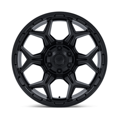 Moto Metal MO815 DUX Blackout wheel featuring a sleek black finish and bold split six-spoke design.