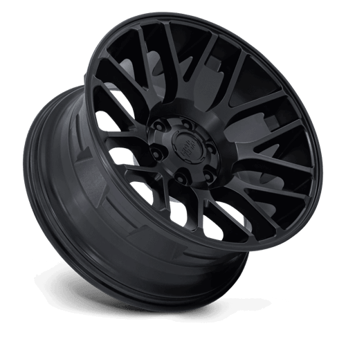 Moto Metal MO816 OVERLOOK Blackout wheel featuring a minimalist split 8-spoke design in matte black finish.