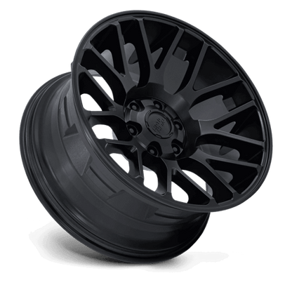 Moto Metal MO816 OVERLOOK Blackout wheel featuring a minimalist split 8-spoke design in matte black finish.