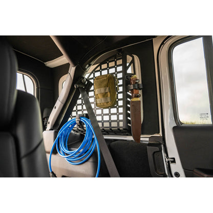 DV8 OFF-ROAD | 2018 2025 Jeep Wrangler 4 Door Rear Window Pocketed Molle Panels  | MPJL-02