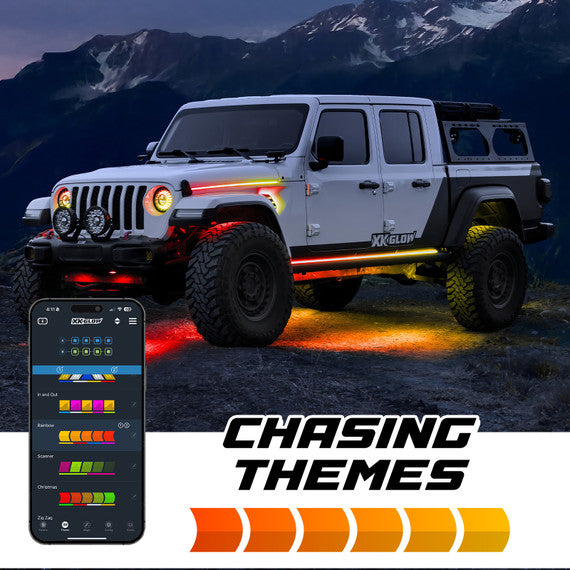 XKGLOW | XKmax RGB Addressable Accent Light Strip App Control Kit for Jeep 2x80in | MX-BG-JP-STA2