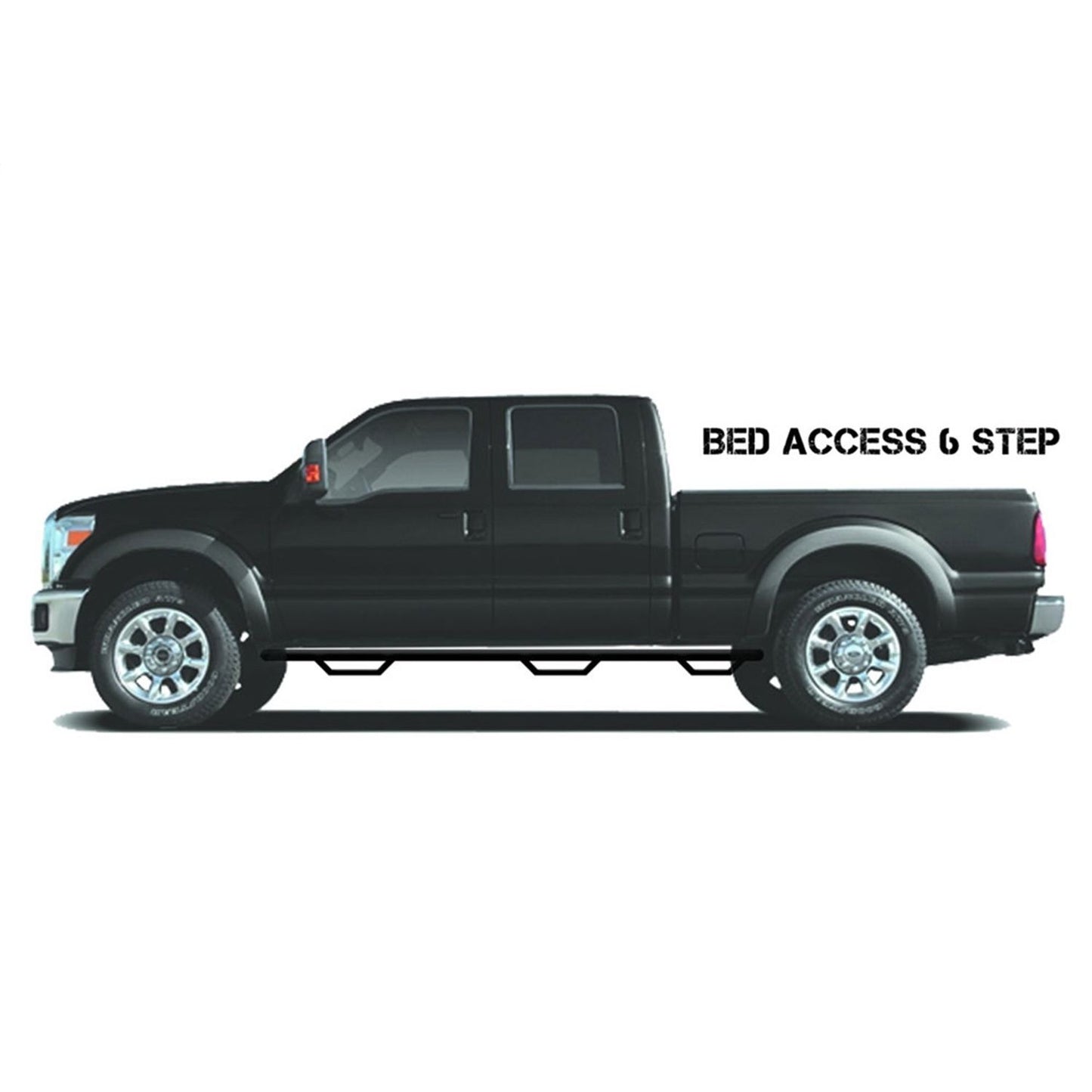 N-Fab | Nerf Step-W2W w/Bed Acs (3 Stps)-17-24 F250/350 8ft. SuperCab-Gloss Blk | F17110QC-6