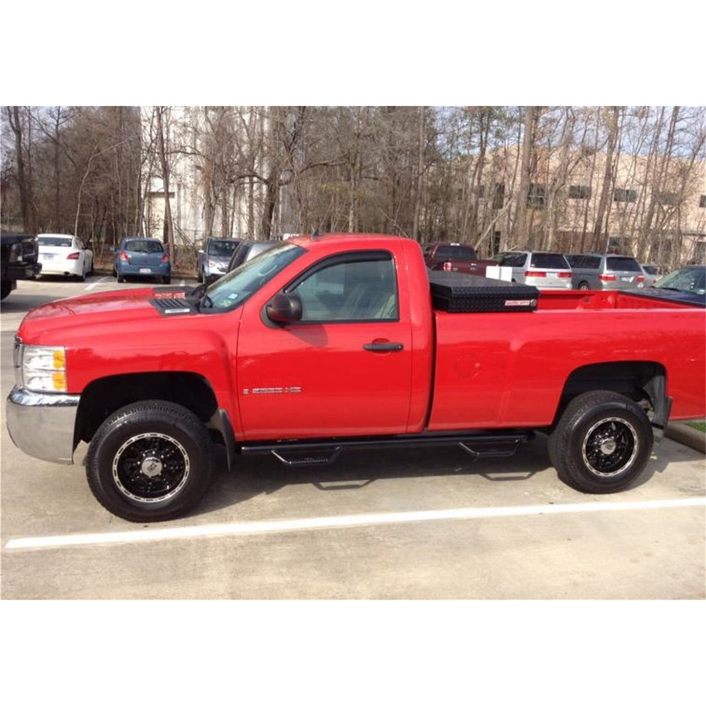 N-Fab | Nerf Step-W2W w/Bed Acs (2 Stps)-17-24 F250/350/450 8ft. Reg-Gloss Blk | F1777RC-4