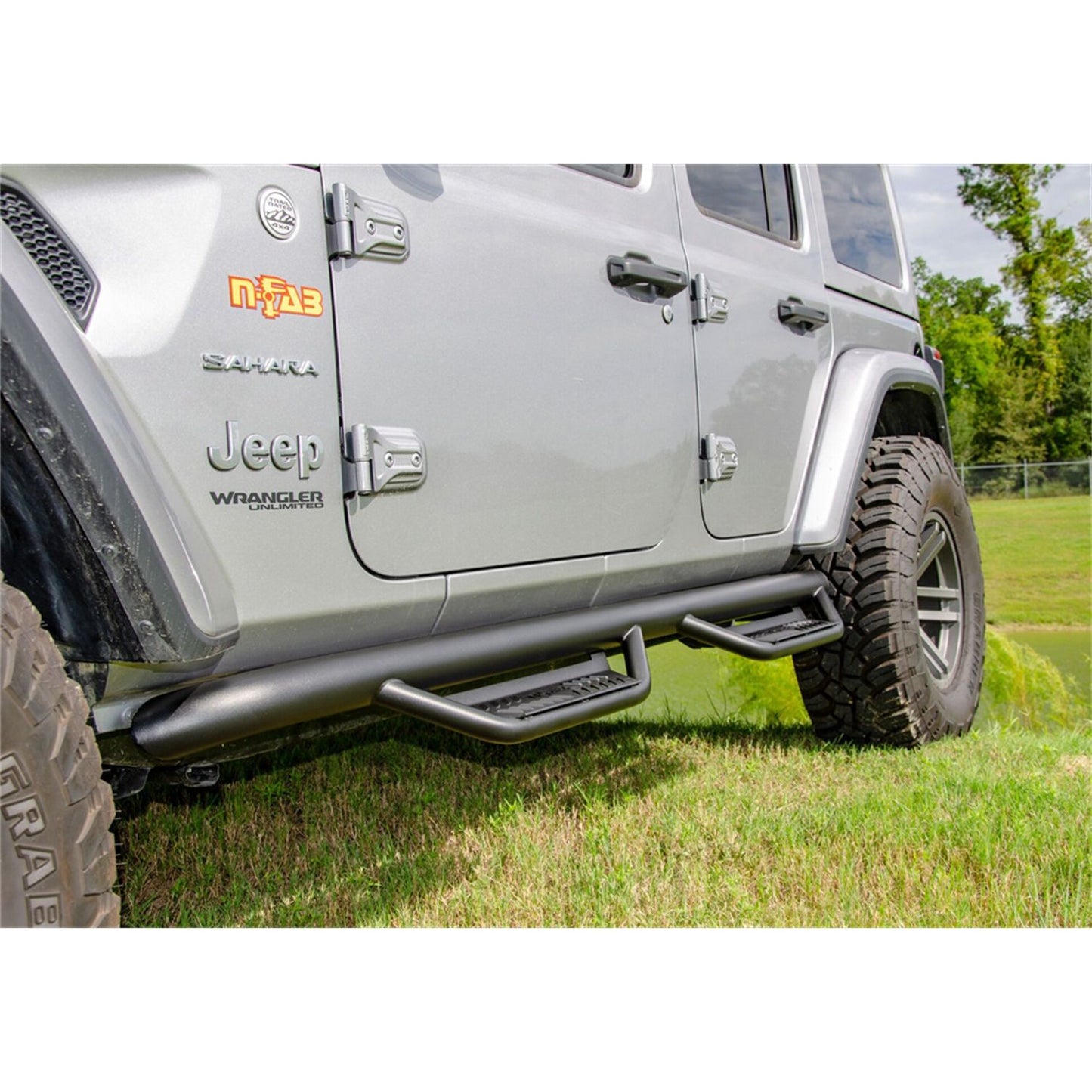 N-Fab | Podium LG-W2W (2 Steps)-18-24 Wrangler JL 4Dr-TX Blk | HPJ1866-TX
